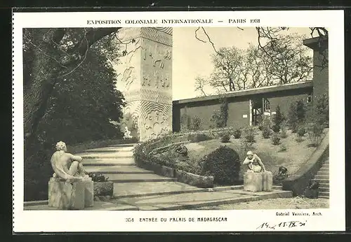 AK Paris, Exposition coloniale internationale 1931, Entrée du Palais de Madagasgar