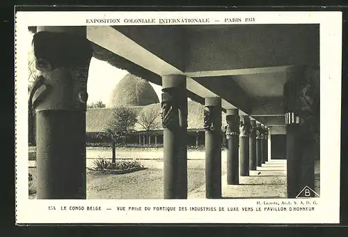 AK Paris, Exposition coloniale internationale 1931, Le Congo Belge, Vue prise du Portique des Industries de Luxe