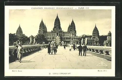 AK Paris, Exposition coloniale internationale 1931, Temple d'Angkor-Vat (Auberlet, Sculpt., Blanche, Arch.)