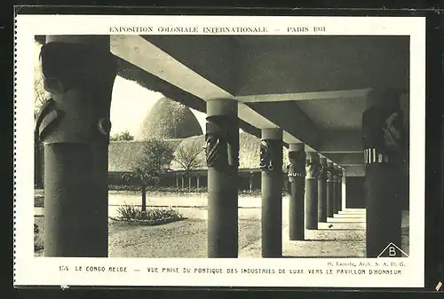 AK Paris, Exposition coloniale internationale 1931, Le Congo Belge, Vue prise du Portique des Industries de Luxe