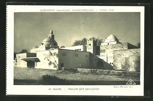 AK Paris, Exposition coloniale internationale 1931, Algérie, Pavillon Coté Sud-Algérien (Montaland, Arch.)