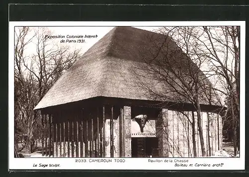 AK Paris, Exposition coloniale internationale 1931, Cameroun-Togo, Pavillon de la Chasse