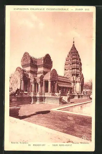 AK Paris, Exposition coloniale internationale 1931, Angkor Vat - Tour Nord-Ouest - Auberlet, Sculpteurs
