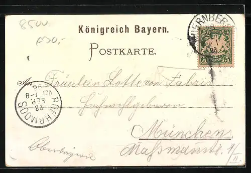 AK Nürnberg, Bayer. Landesausstellung 1896, Münchener Bierhalle, Nürnberger Bierhalle, Kulmbacher Bierhalle