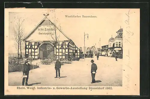 AK Düsseldorf, Rhein. Westf. Industrie- & Gewerbe-Ausstellung 1902, Westfälisches Bauernhaus