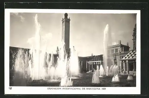 AK Barcelona, Exposicion Internacional 1929, Plaza del Universo