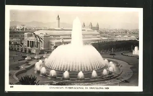AK Barcelona, Exposicion Internacional 1929, The Great Fountain, Ausstellung