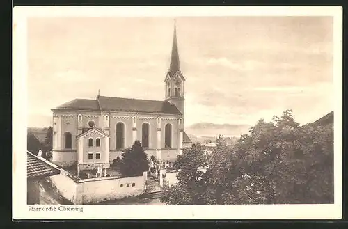 AK Chieming, Ansicht der Pfarrkirche