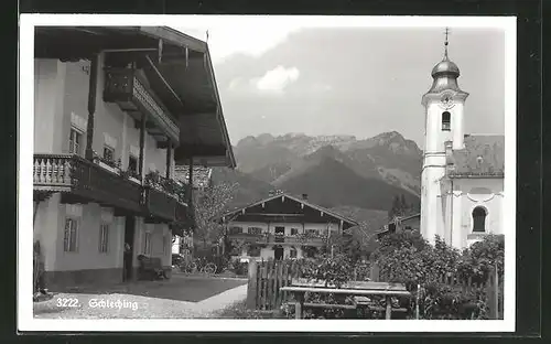 AK Schleching, Ortspartie an der Kirche