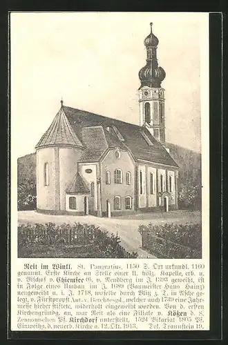 Künstler-AK Reit im Winkl, Kirche St. Pangratius