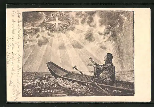 Künstler-AK Hans Thoma: Kriegskarte 1914 gezeichnet zum Besten der Nationalstiftung