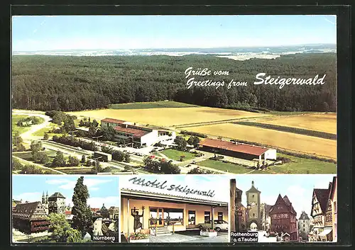 AK Steigerwald, Autobahn-Rasthaus-Motel, Nürnberg, Rothenburg o. d. Tauber