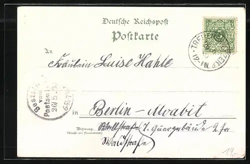 Lithographie Treuenbrietzen, Gasthof Pfefferkorn's Garten, Hotel Kerstein, Schützenhaus, Post