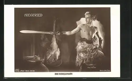 AK Die Nibelungen, I. Teil, Siegfried mit dem Schwert Balmung