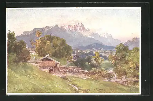 Künstler-AK Edward Theodore Compton: Untersberg-Schöngau