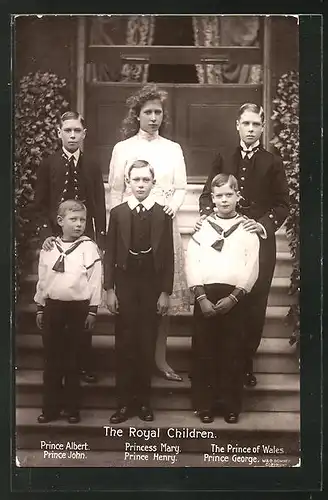AK The Royal Children: Prince Albert, Prince Henry, Prince of Wales und Princess Mary von England