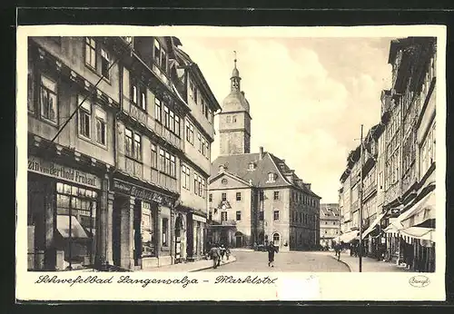 AK Langensalza, Marktstrasse mit Geschäften