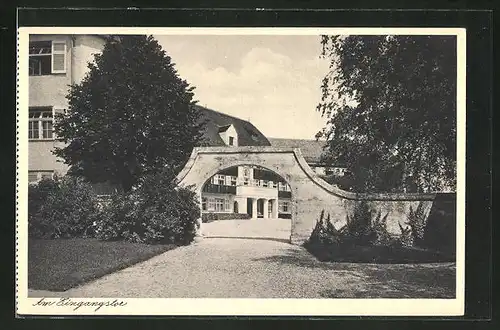 AK Scheidegg / bayer. Allgäu, Prinzregent-Luitpold-Kinderheilstätte, Eingangstor