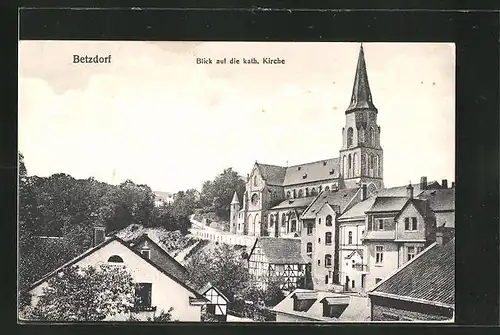 AK Betzdorf, Blick auf die kath. Kirche