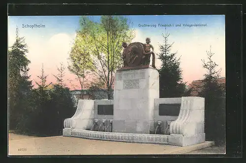 AK Schopfheim, Grossherzog Friedrich I. und Kriegerdenkmal
