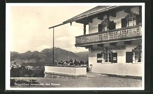 AK Bad Wiessee, Berggasthaus Sonnenbichl, Ausblick von der Terrasse