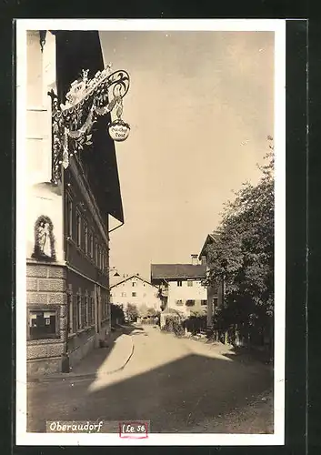 AK Oberaudorf, Strasseneck am Gasthaus Post