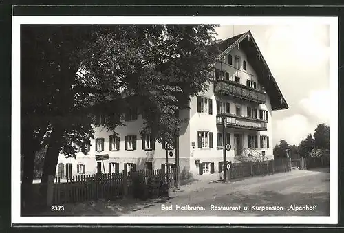 AK Bad Heilbrunn, Restaurant und Kurpension "Alpenhof"