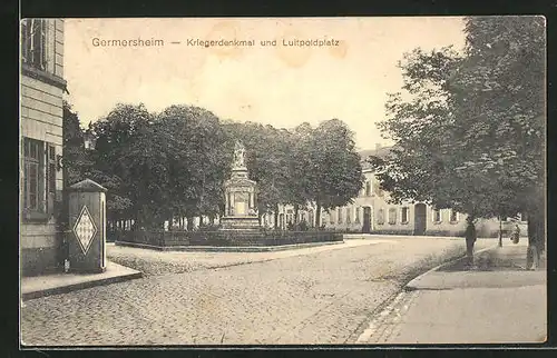 AK Germersheim, Kriegerdenkmal und Luitpoldplatz