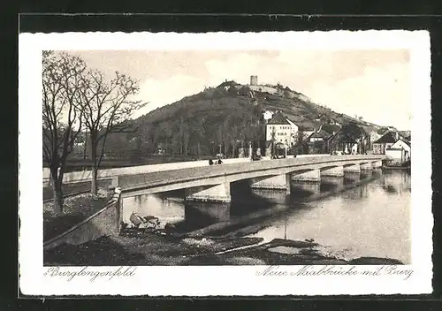 AK Burglengenfeld, Neue Naalbrücke mit Burg