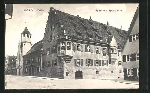 AK Nördlingen, Spital mit Spitalkirche