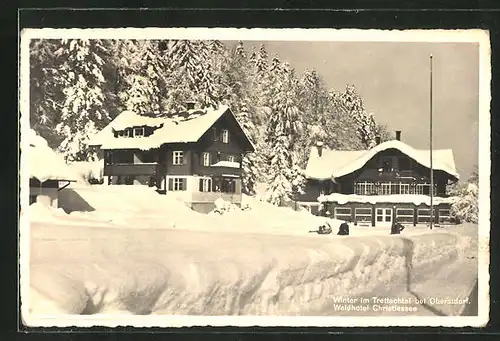 AK Oberstdorf, Waldhotel Christlessee im Winter