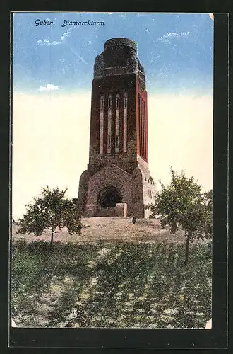 AK Guben, Blick zum Bismarckturm
