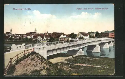 AK Donauwörth, Partie mit neuer Donaubrücke