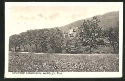 AK Wolfshagen / Harz, Blick zum Kinderheim Sonnenschein