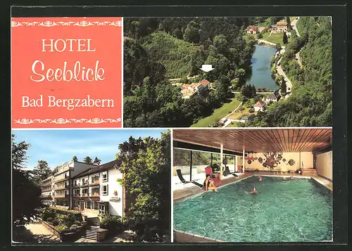 AK Bad Bergzabern, Hotel Seeblick, Aussenansicht, Schwimmhalle, Gesamtansicht