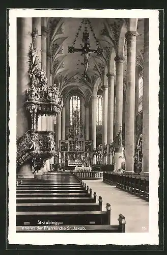 AK Straubing, Inneres der Pfarrkirche St. Jakob