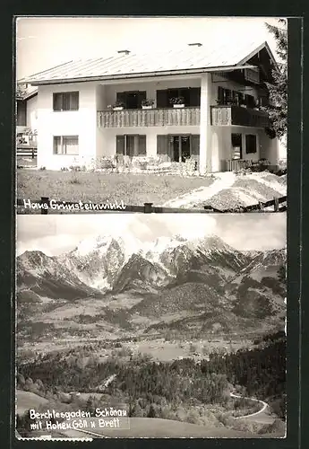 AK Berchtesgaden, Hotel Haus Grünsteinwinkl und Ortspanorama