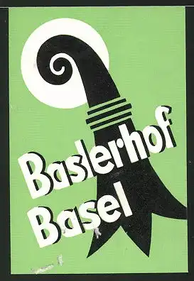 Kofferaufkleber Basel, Hotel Baslerhof, Ornament