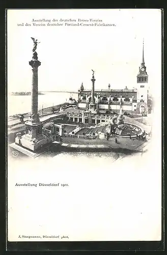 AK Düsseldorf, Ausstellung des deutschen Beton-Vereins und des Vereins deutscher Portland-Cement Fabrikanten 1902