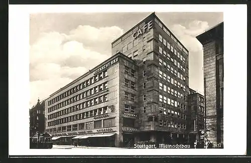 AK Stuttgart, Partie am Mittnachtbau, Bauhaus