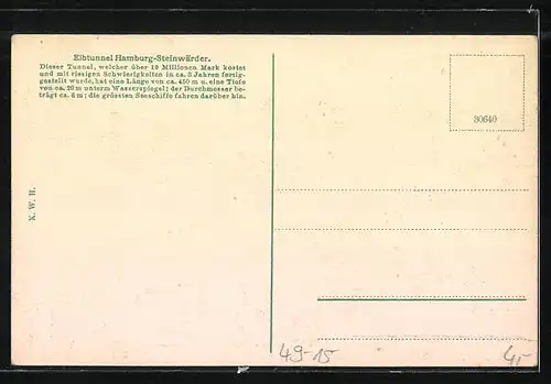 AK Hamburg-St. Pauli, Elbtunnel ober- und unterirdisch
