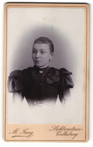 Fotografie M. Jung, Lichtenstein-Callnberg, Portrait Junge Frau mit zusammengebundenem Haar