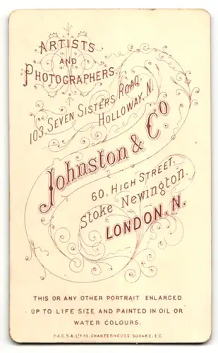 Fotografie Johnston & Co., London-N, Portrait Herr mit Kinnbart