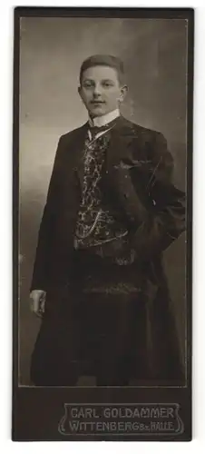 Fotografie Carl Goldammer, Wittenberg, Portrait junger Herr in eleganter Garderobe