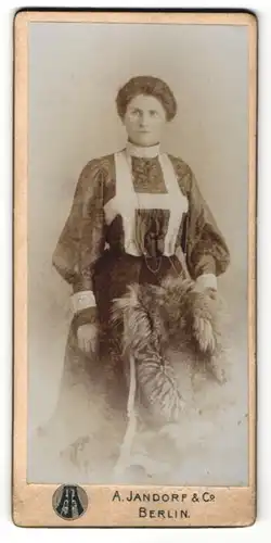 Fotografie A. Jandorf & Co., Berlin, Portrait Dame mit zusammengebundenem Haar