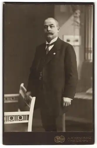 Fotografie A. Rosenkranz, Heidenau, Portrait Herr in Anzug