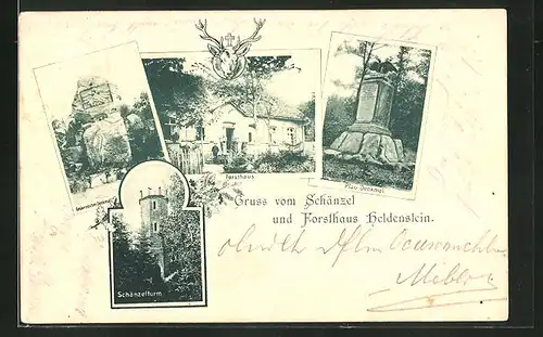 AK Edenkoben, Schänzel, Jagdhaus, Österreicher Denkmal, Pfau-Denkmal, Schänzelturm