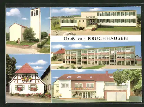 AK Bruchhausen, Edeka-Markt Günth, Hauptstrasse 36, Rathaus, Hausansicht