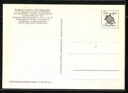 AK Beerfelden, Gasthaus & Pension "Zum Schlawitzer"
