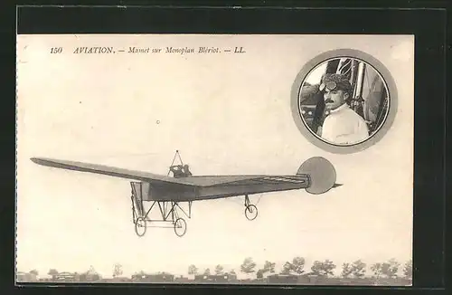AK Flugzeug-Pioniere, Mamet sur Monoplan Blériot